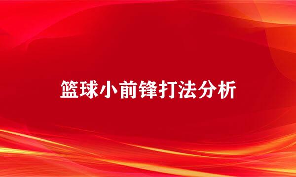篮球小前锋打法分析