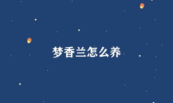 梦香兰怎么养