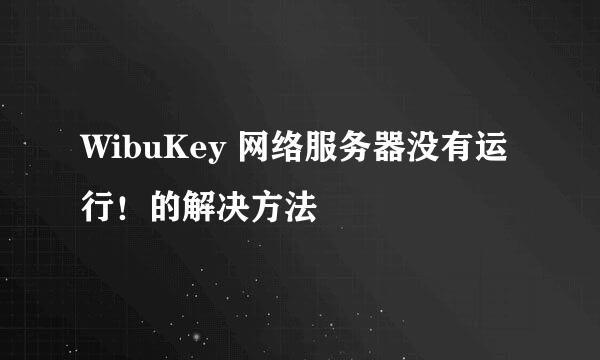 WibuKey 网络服务器没有运行！的解决方法