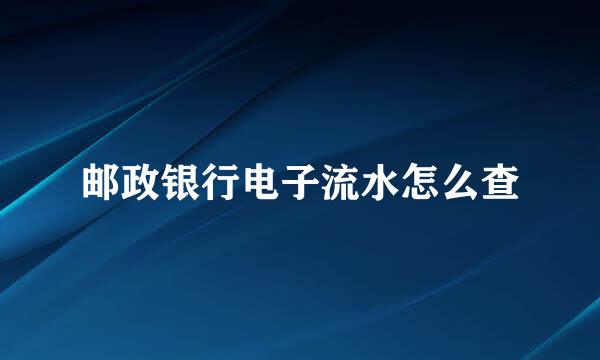 邮政银行电子流水怎么查