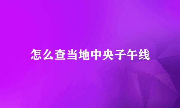 怎么查当地中央子午线