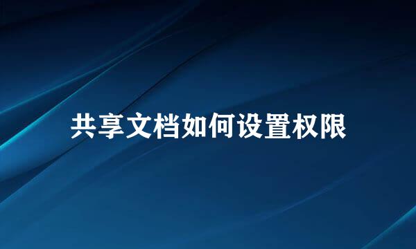 共享文档如何设置权限