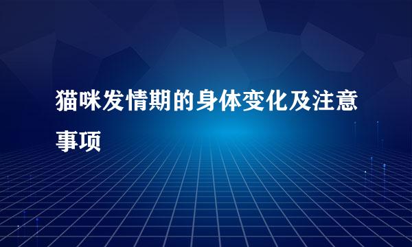 猫咪发情期的身体变化及注意事项