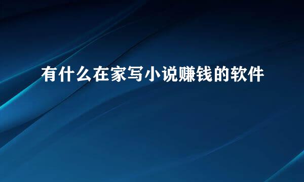 有什么在家写小说赚钱的软件