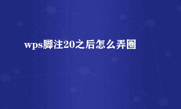 wps脚注20之后怎么弄圈