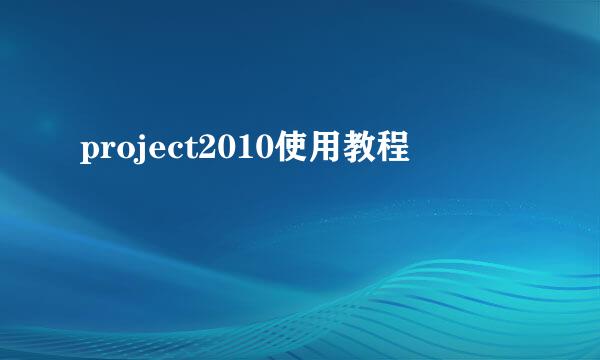 project2010使用教程