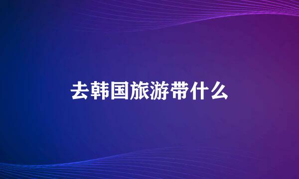 去韩国旅游带什么