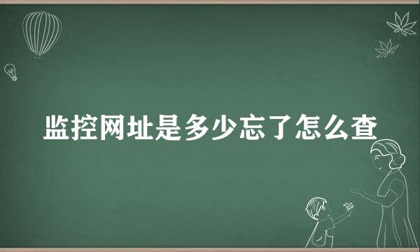 监控网址是多少忘了怎么查