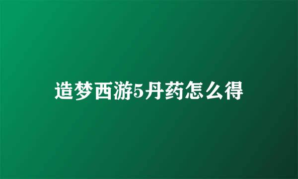 造梦西游5丹药怎么得