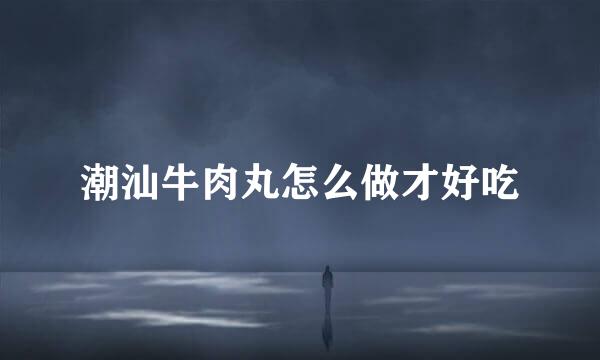 潮汕牛肉丸怎么做才好吃