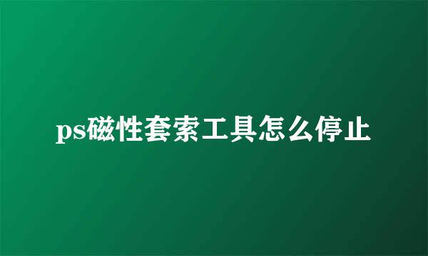 ps磁性套索工具怎么停止