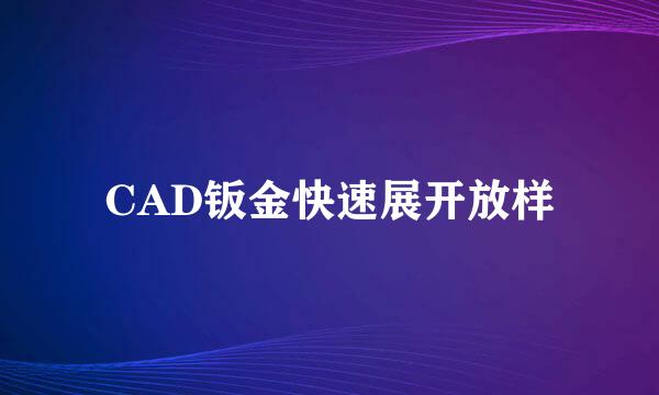 CAD钣金快速展开放样