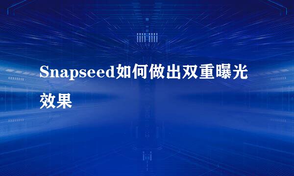 Snapseed如何做出双重曝光效果