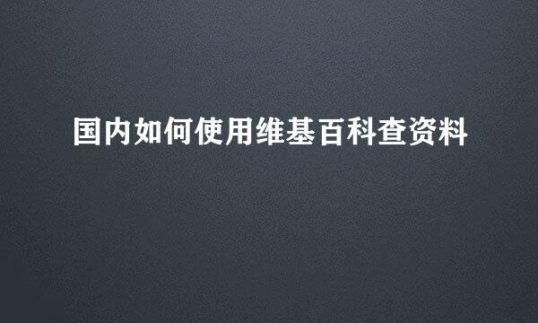 国内如何使用维基百科查资料