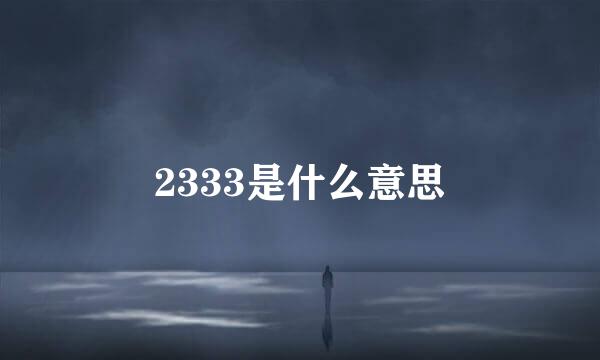 2333是什么意思
