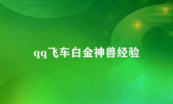 qq飞车白金神兽经验