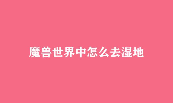 魔兽世界中怎么去湿地