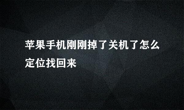 苹果手机刚刚掉了关机了怎么定位找回来