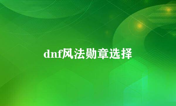 dnf风法勋章选择