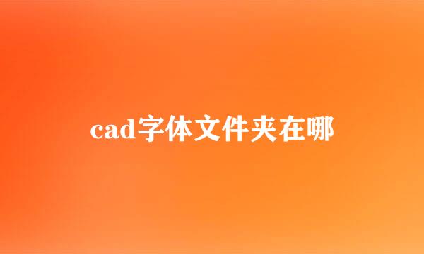 cad字体文件夹在哪