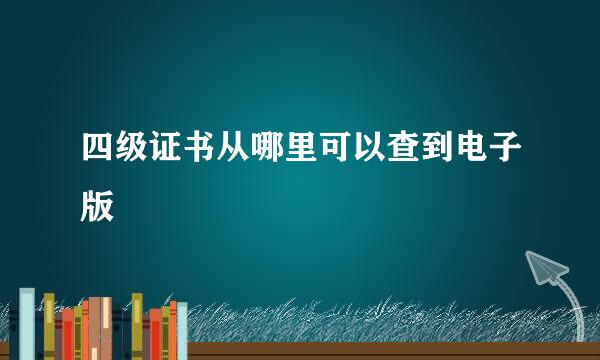 四级证书从哪里可以查到电子版