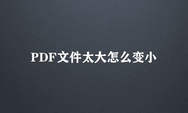 PDF文件太大怎么变小