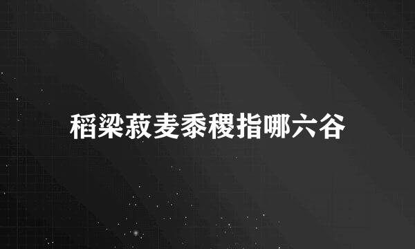 稻梁菽麦黍稷指哪六谷