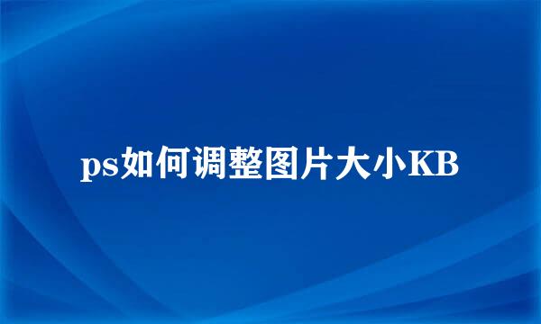 ps如何调整图片大小KB