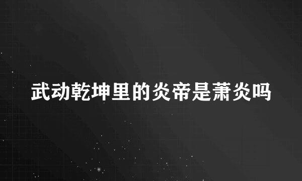 武动乾坤里的炎帝是萧炎吗