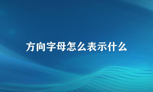 方向字母怎么表示什么