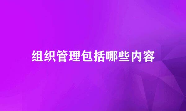 组织管理包括哪些内容