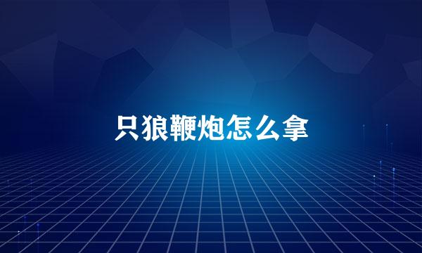 只狼鞭炮怎么拿