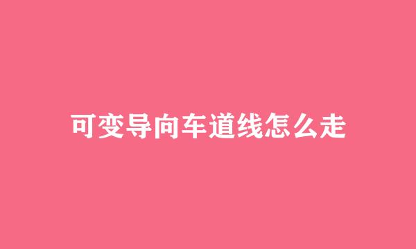 可变导向车道线怎么走