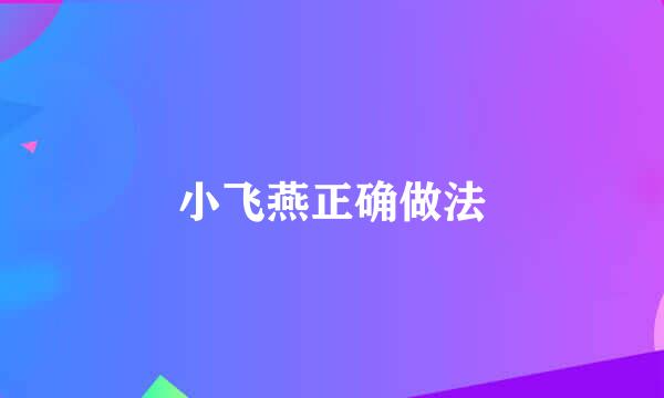 小飞燕正确做法