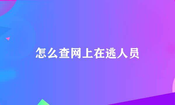 怎么查网上在逃人员