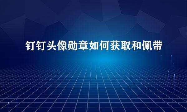 钉钉头像勋章如何获取和佩带