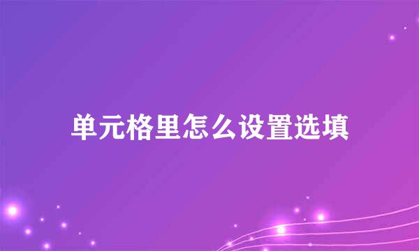 单元格里怎么设置选填