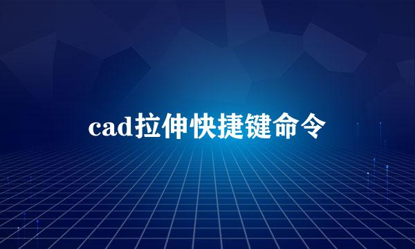 cad拉伸快捷键命令