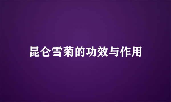 昆仑雪菊的功效与作用