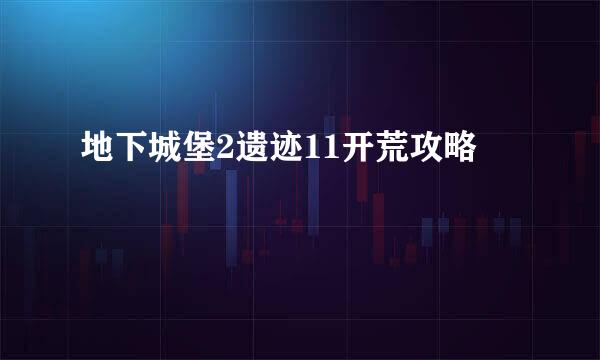 地下城堡2遗迹11开荒攻略