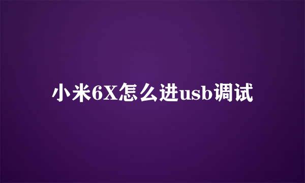 小米6X怎么进usb调试