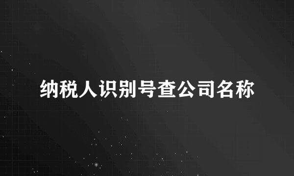 纳税人识别号查公司名称