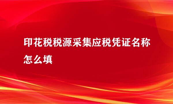 印花税税源采集应税凭证名称怎么填