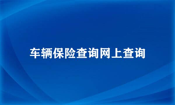 车辆保险查询网上查询
