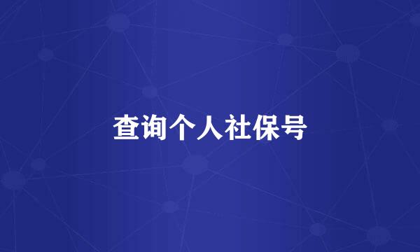 查询个人社保号
