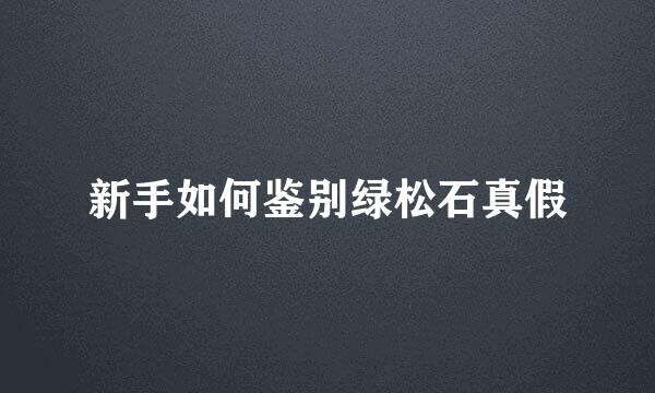新手如何鉴别绿松石真假