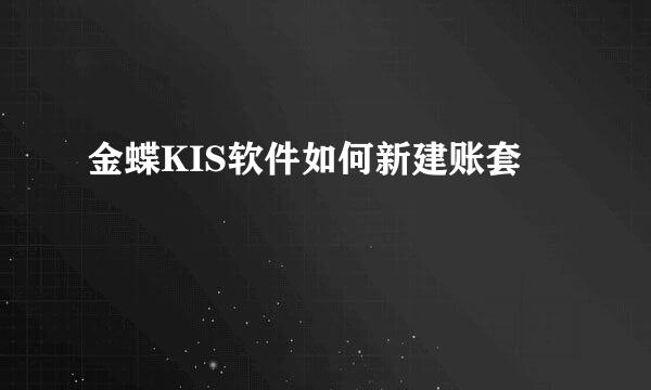 金蝶KIS软件如何新建账套
