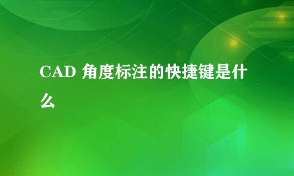 CAD 角度标注的快捷键是什么