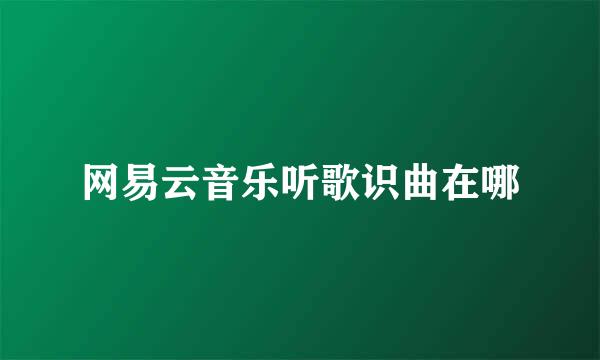 网易云音乐听歌识曲在哪