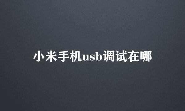 小米手机usb调试在哪